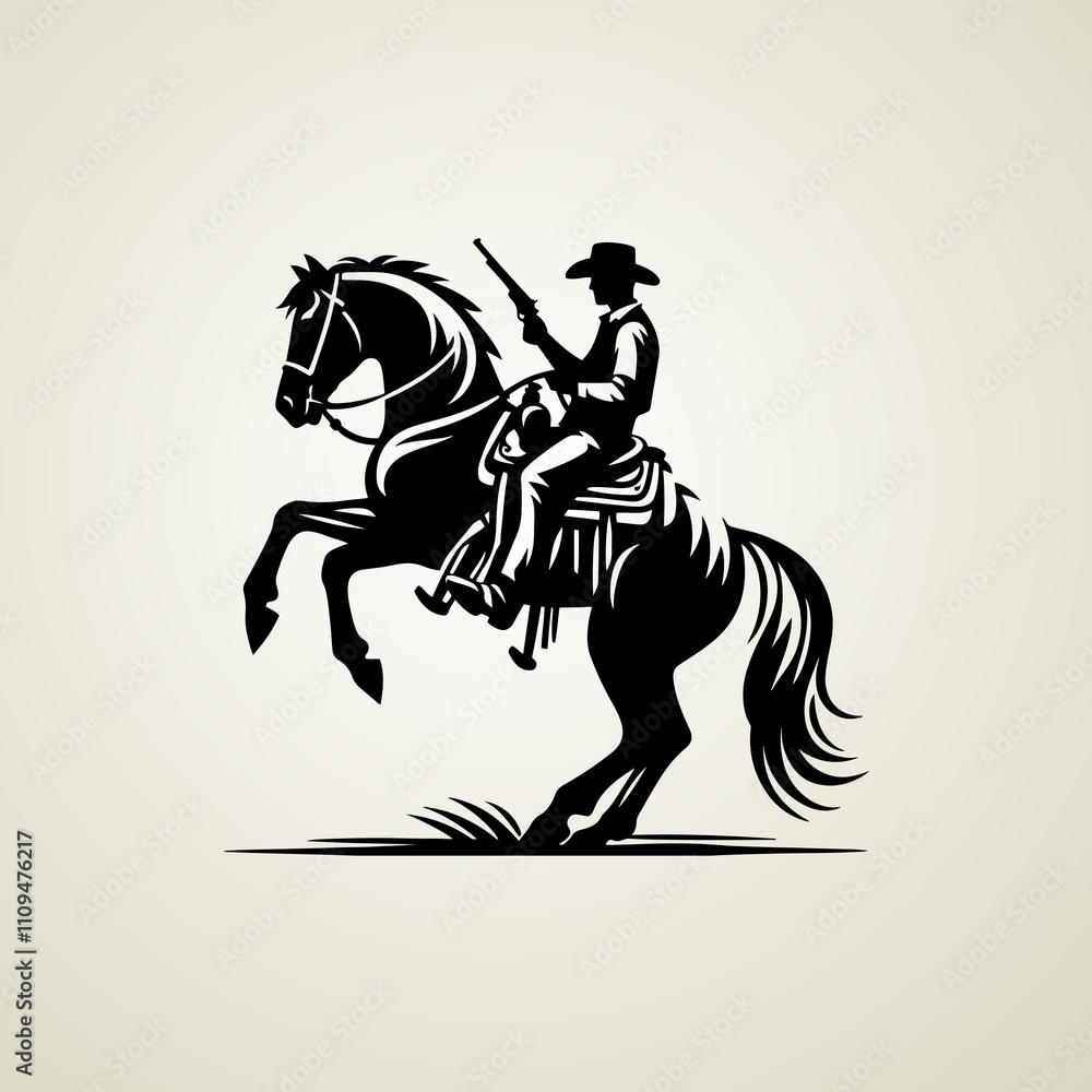 Vector Western Cowboy Riding Horse t-shirt design Vector Western Cowboy Riding Horse t-shirt design