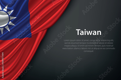 Free Download Waving Taiwan Flag on Dark Background - GFXLoad
