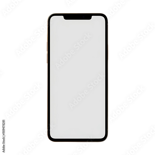 Isolated vector illustration of a blank smartphone screen with no design, ideal for app mockups and digital presentations