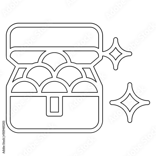 Treasure chest icon in line style