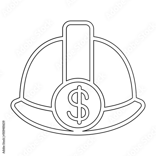 Cryptocurrency mining icon in line style