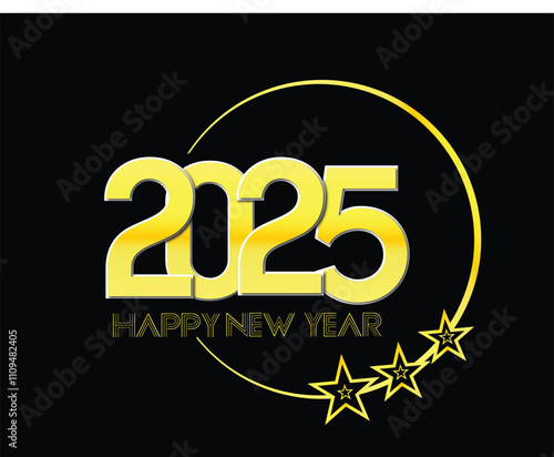 Happy New Year 2025 Greeting Card, Happy New Year 2025 design, with colorful truncated number illustrations. Premium vector design 2025. Vector illustration.