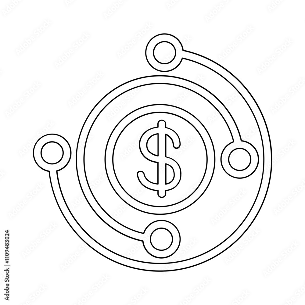 Blockchain icon in line style Blockchain icon in line style