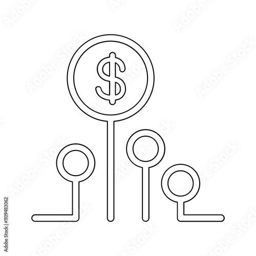 Cryptocurrency icon in line style