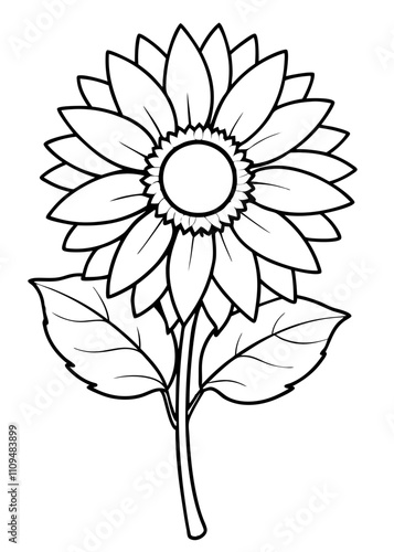 Minimalist Sunflower Line Art Design, Sunflower Line Art Drawing, Hand-Drawn Sunflower Outline, Sunflower Vector Art, Beautiful Sunflower Line Art