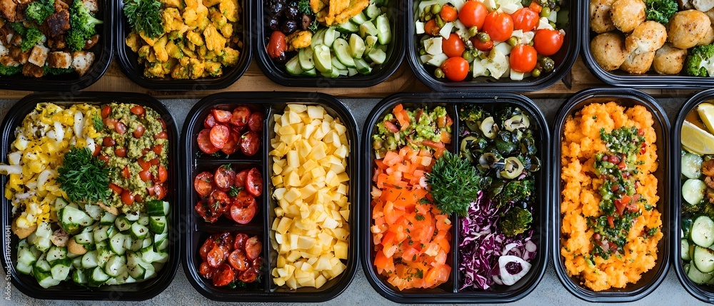 A beautifully arranged buffet with healthy food options, perfect for text overlays or event details. A beautifully arranged buffet with healthy food options, perfect for text overlays or event details.