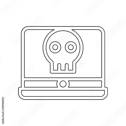 Virus computer icon in line style