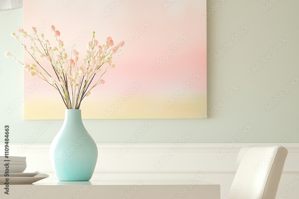 interior design, peaceful dining room, adorned in soothing colors, provides a serene setting for gatherings, complemented by a minimalist table decor interior design, peaceful dining room, adorned in soothing colors, provides a serene setting for gatherings, complemented by a minimalist table decor