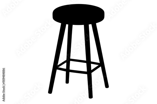 Bar stool | isolated silhouette vector illustration on white background