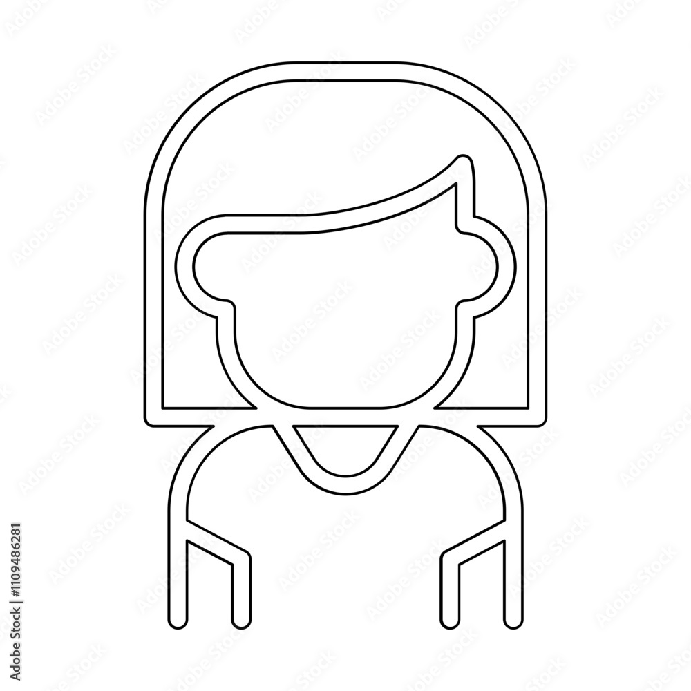 Fototapeta premium Girl icon in line style