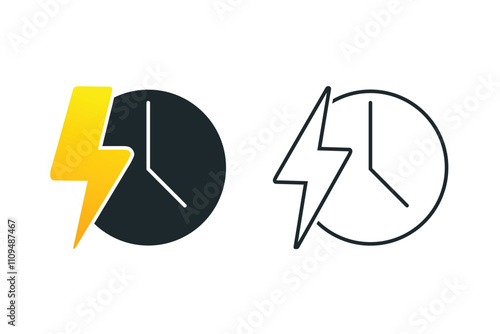 Energy related, lightning time icon. illustration vector