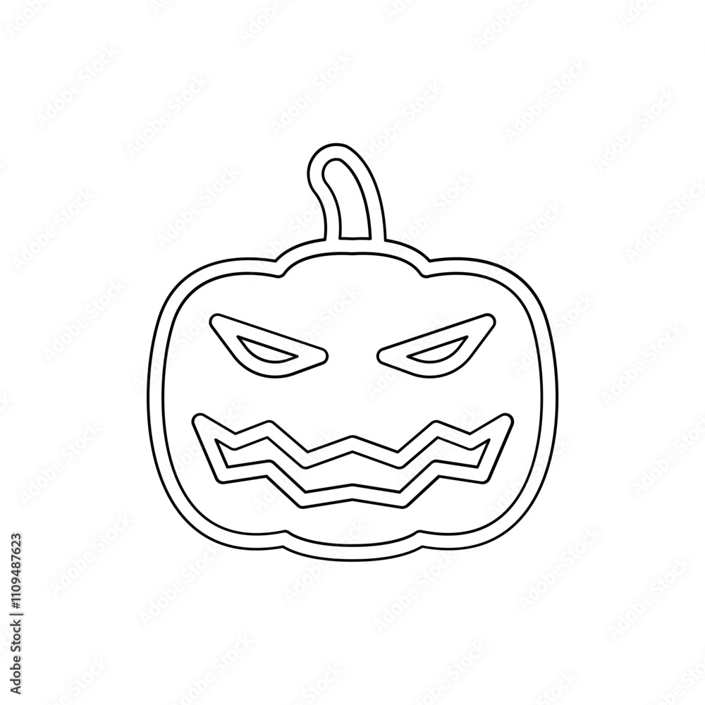 Halloween pumpkin icon in line style Halloween pumpkin icon in line style