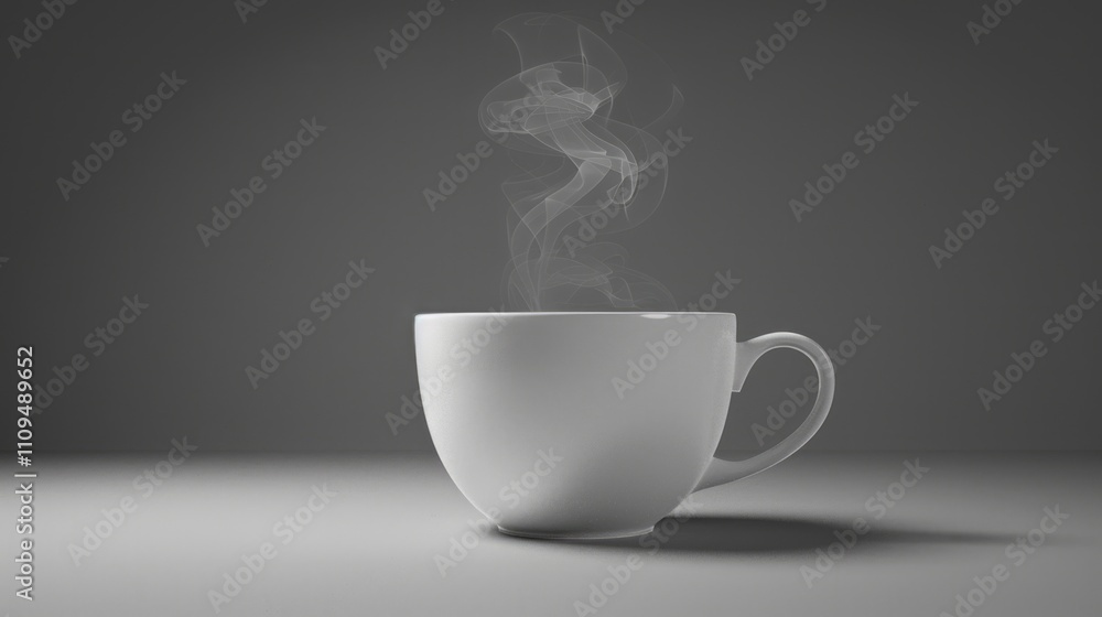 A simple coffee cup with steam rising from it A simple coffee cup with steam rising from it