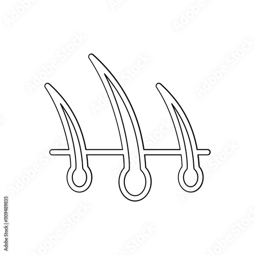 Hair removal icon in line style