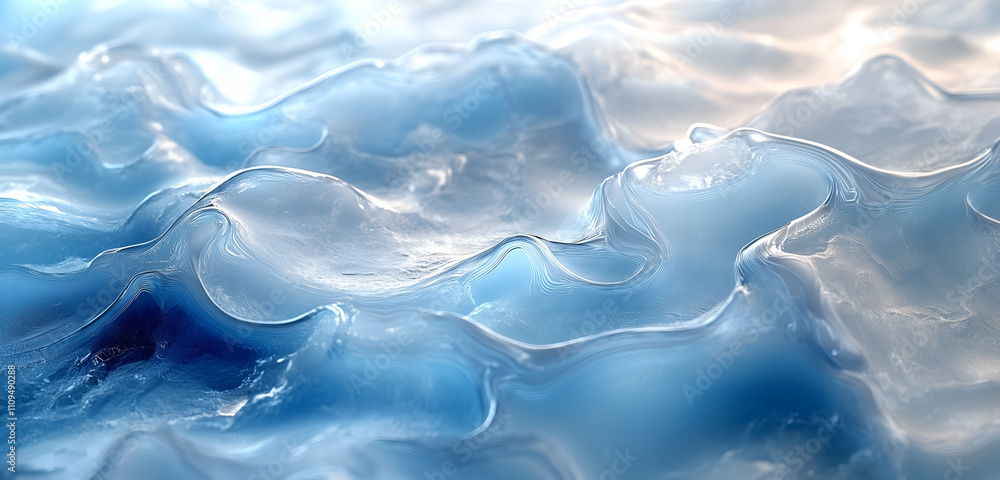 icy blue abstract waves with soft white highlights icy blue abstract waves with soft white highlights