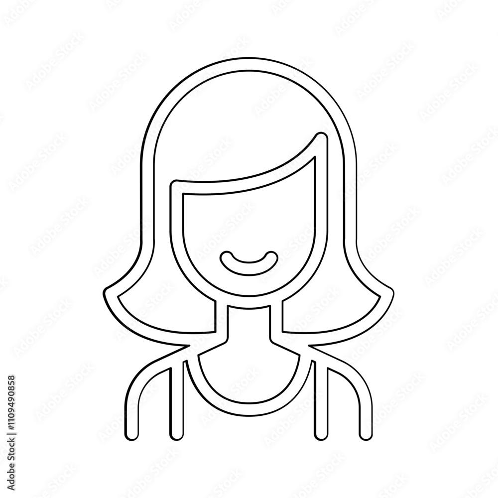 Woman icon in line style Woman icon in line style