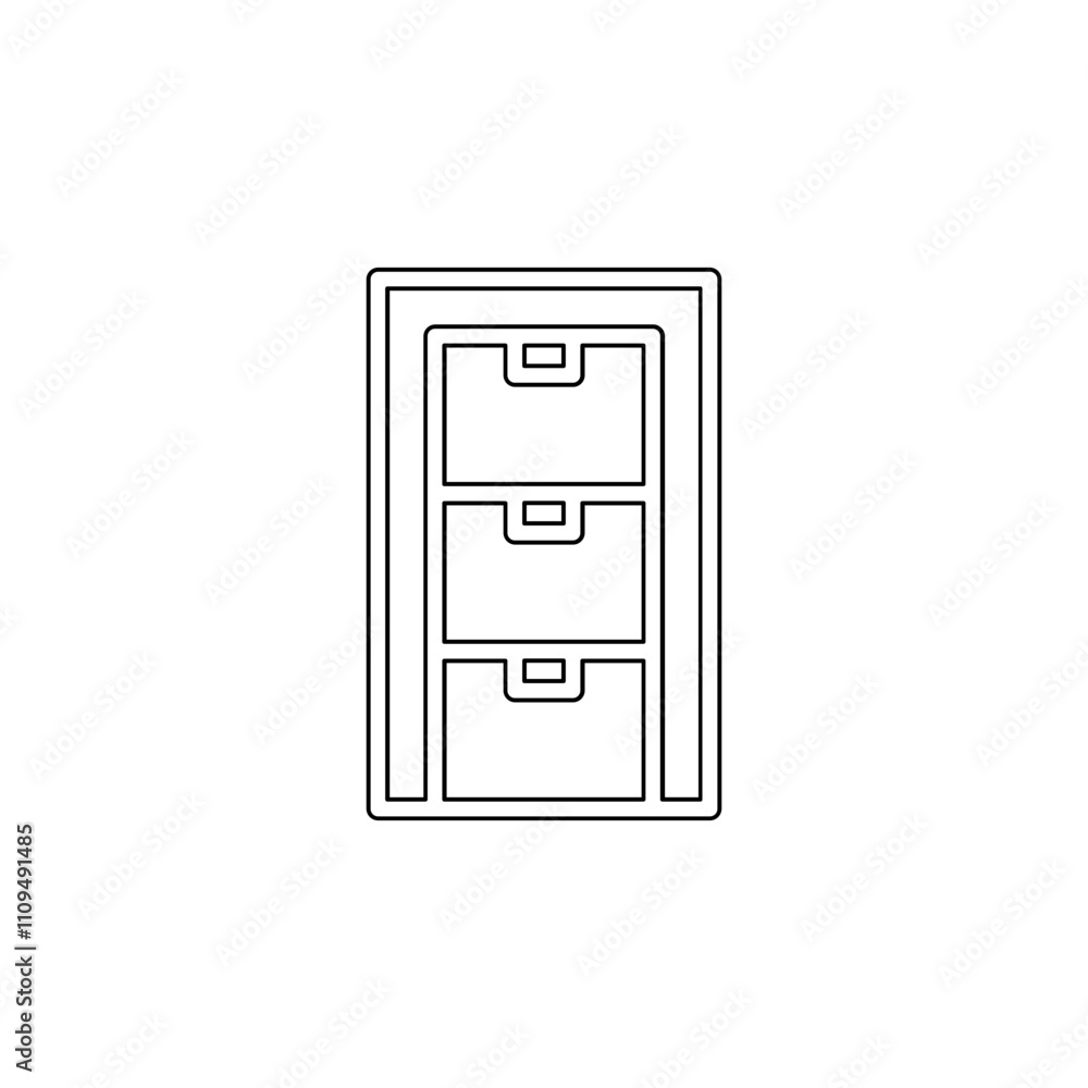 Drawers icon in line style Drawers icon in line style