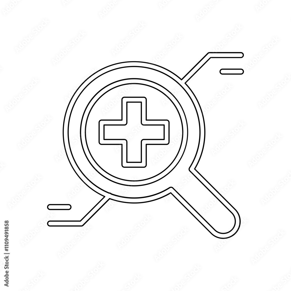 Online diagnosis icon in line style Online diagnosis icon in line style