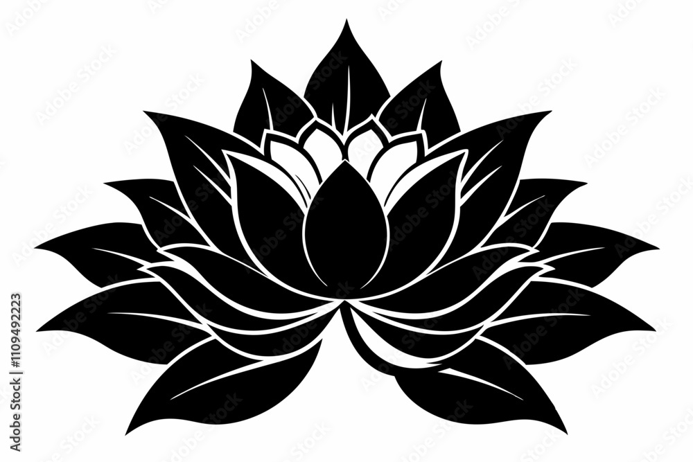 Flower Blossom vector silhouette black design white background Flower Blossom vector silhouette black design white background