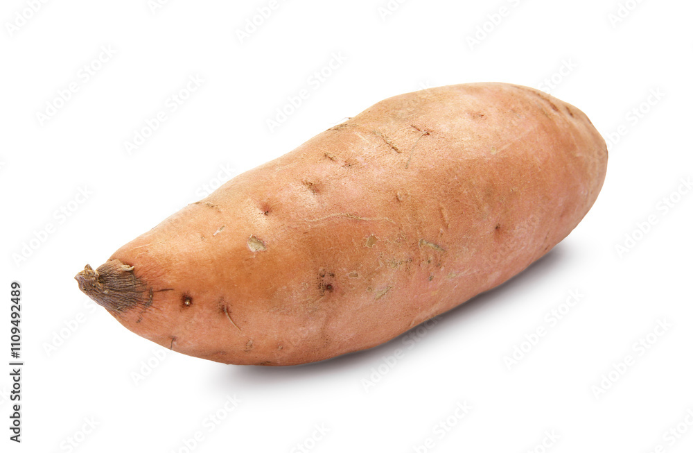 Fresh raw sweet potato isolated on white Fresh raw sweet potato isolated on white
