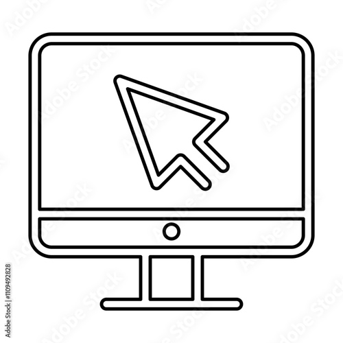 Computer icon in line style