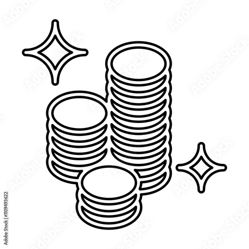 Coin stack icon in line style