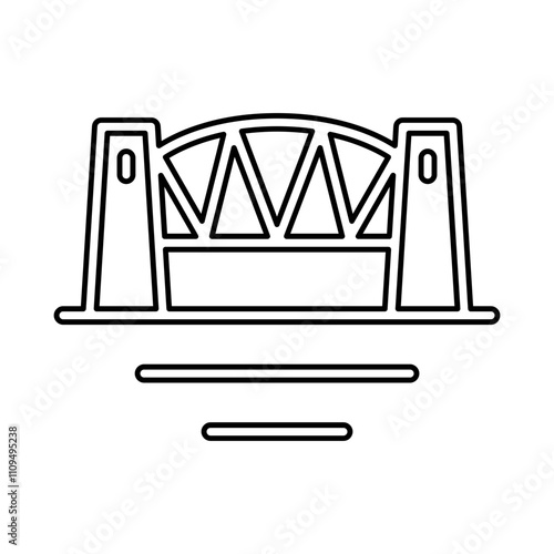 Sydney harbour bridge icon in line style