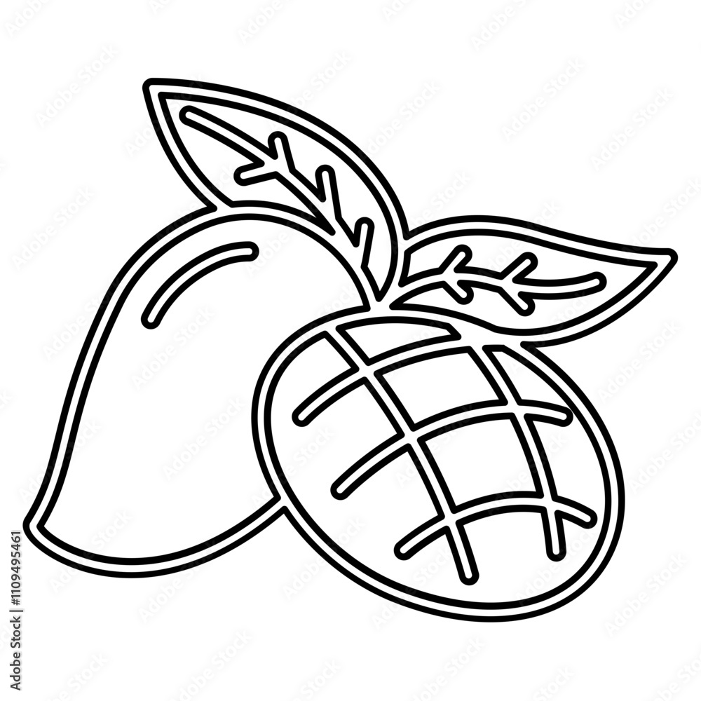 Mango icon in line style Mango icon in line style