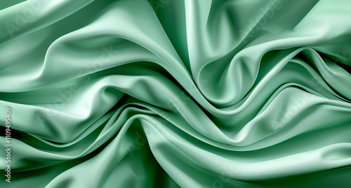 Wallpaper Mural Translucent Wave-like Texture in Soothing Sea-Green Torontodigital.ca