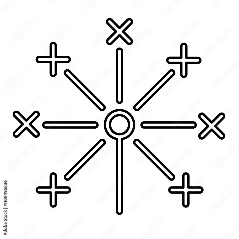 Obraz premium Firework icon in line style