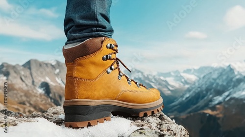 Sturdy brown hiking boots designed for exploring Canadian trails and tackling snowy paths in the beautiful outdoors