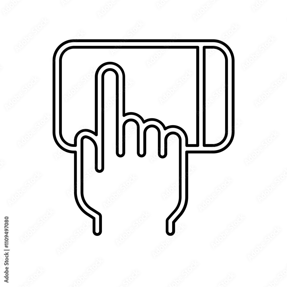 Touch screen icon in line style