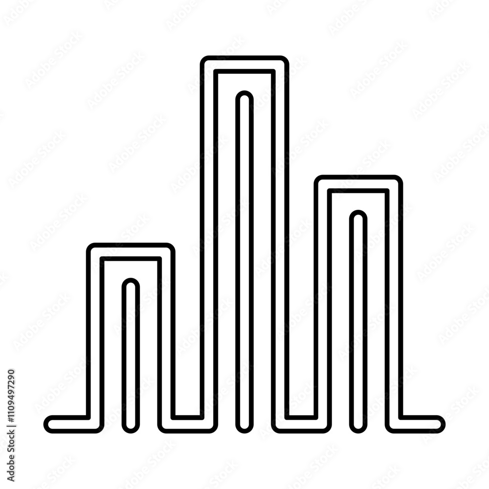 Bar chart icon in line style Bar chart icon in line style
