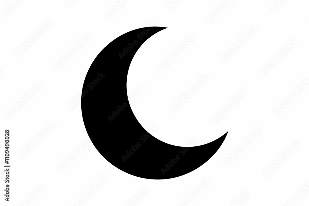 Moon vector silhouette black design white background Moon vector silhouette black design white background