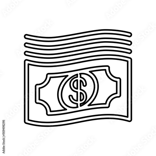 Money, cash icon in line style