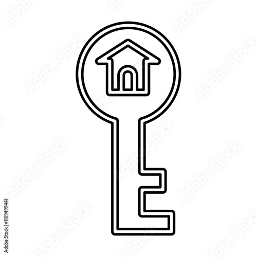 House key icon in line style