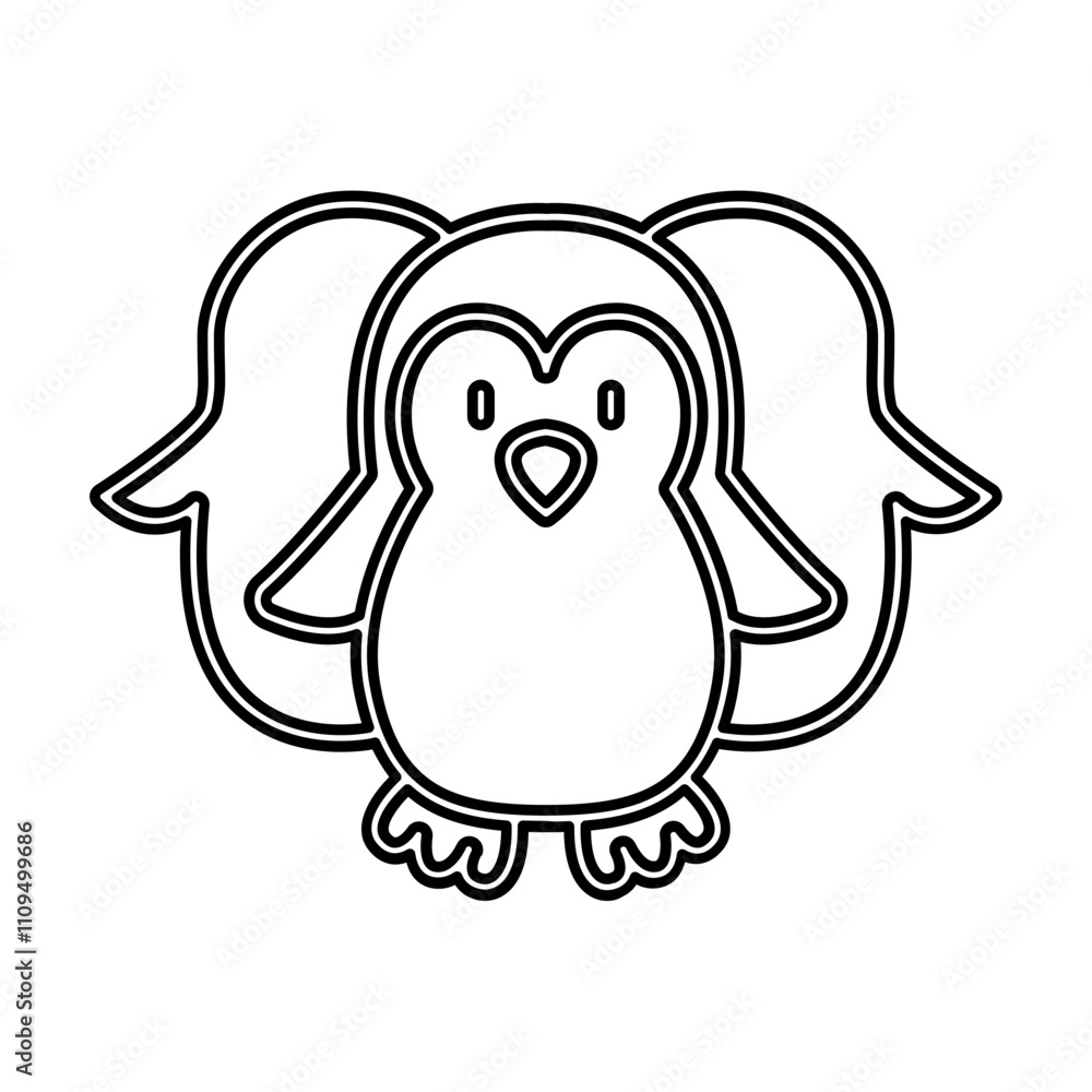 Penguin icon in line style Penguin icon in line style