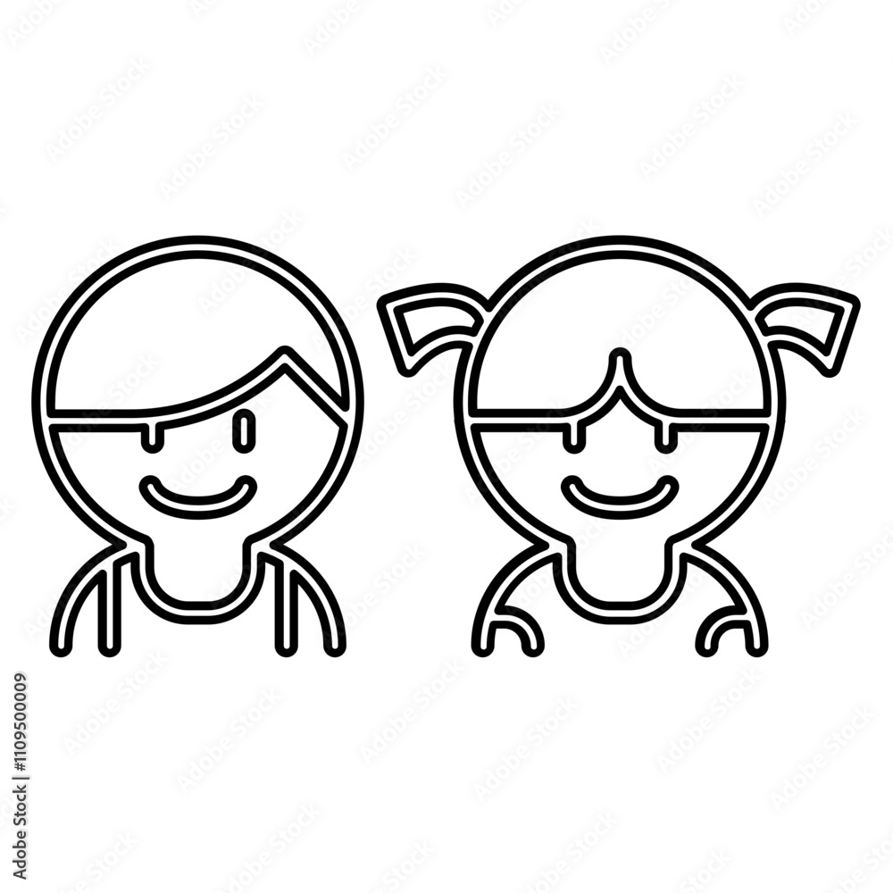 Toilet sign icon in line style Toilet sign icon in line style