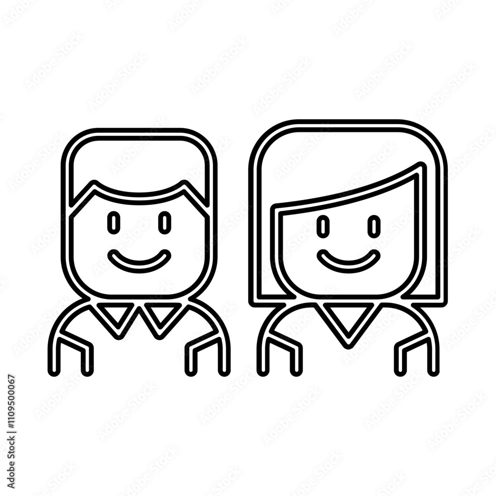 Toilet sign icon in line style Toilet sign icon in line style