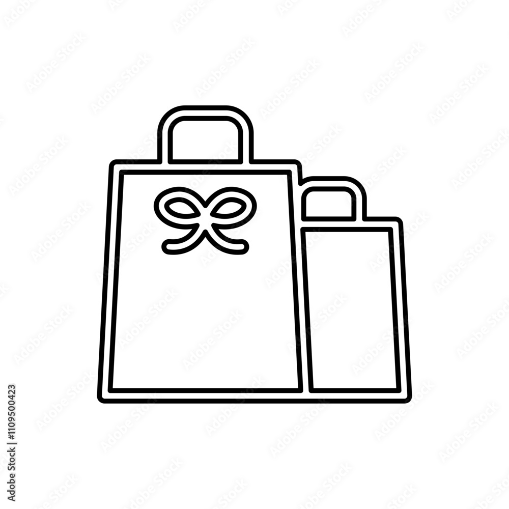 Shopping bag icon in line style Shopping bag icon in line style