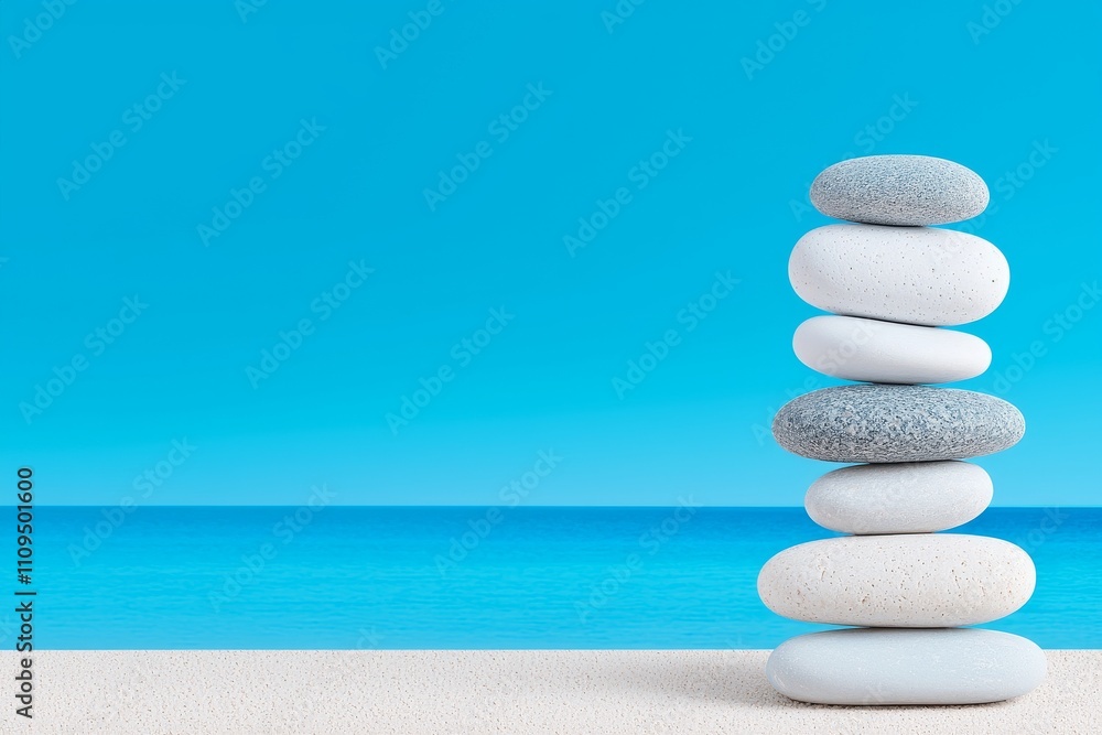 Smooth stones piled on a pebbly shore, symbolizing balance and stability, set against an ocean backdrop. Smooth stones piled on a pebbly shore, symbolizing balance and stability, set against an ocean backdrop.