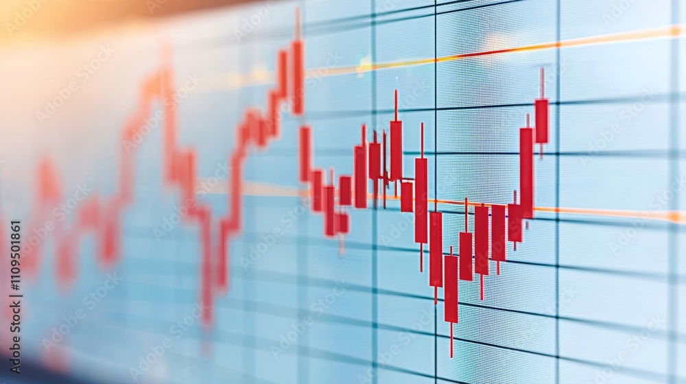 Stock Market Data Candlestick Chart Analysis Financial Sector Infographic Digital Workspace Close-up Investment Trends Stock Market Data Candlestick Chart Analysis Financial Sector Infographic Digital Workspace Close-up Investment Trends