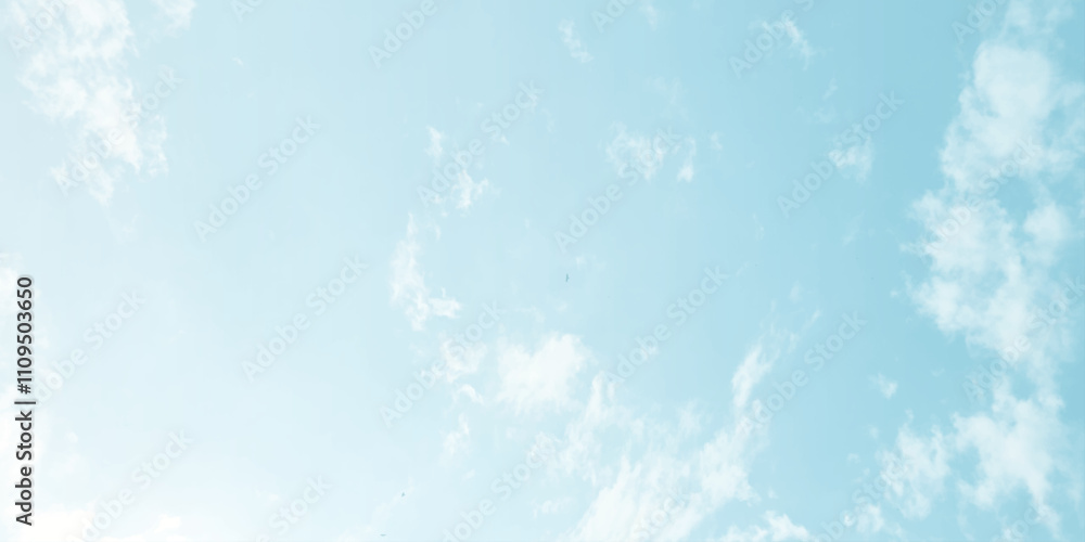 Obraz premium sunny sky blue light watercolor background. Aquarelle painting brush effect card paper textured canvas cloudy smoke space for text, entertaining card, template. aquamarine color graphics illustration