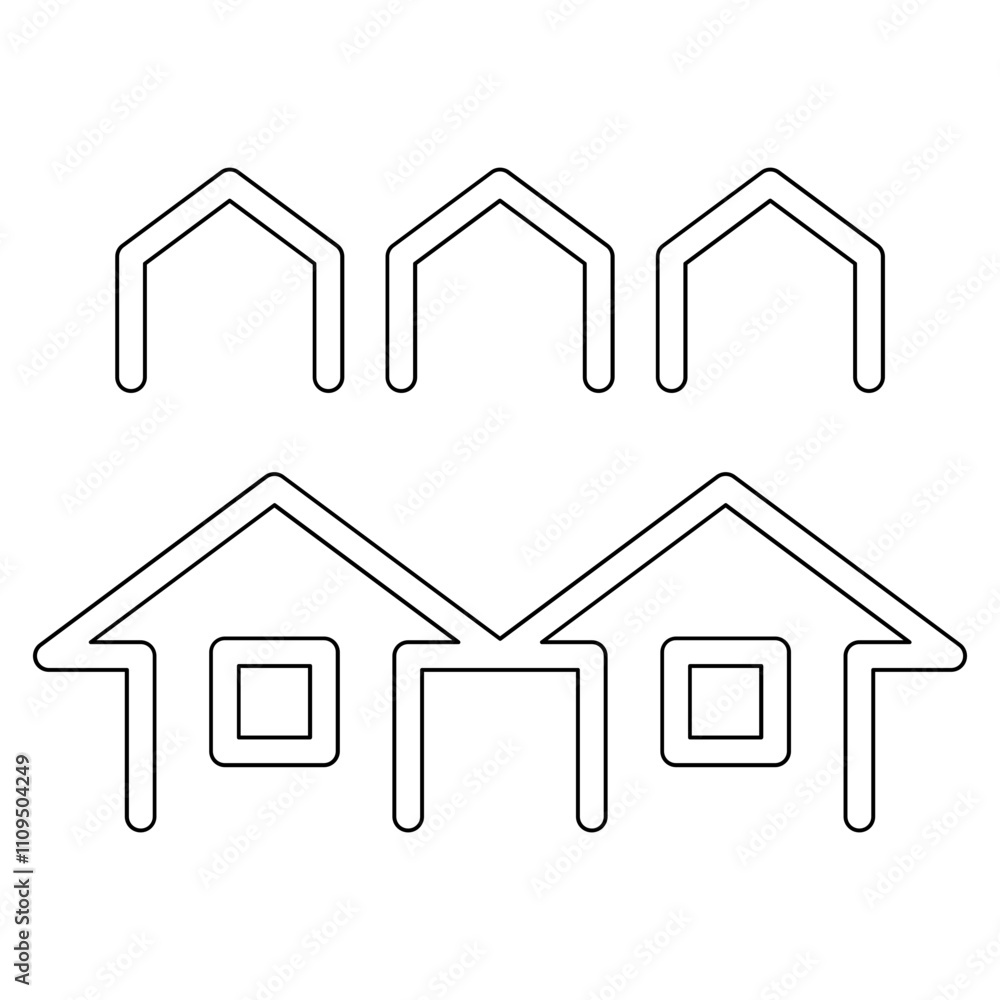 Housing estate icon in line style Housing estate icon in line style
