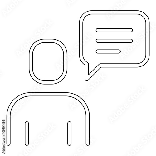 Speaking icon in line style