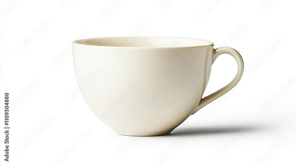 A white coffee mug sits atop a white table alongside a cup of coffee placed on the same table A white coffee mug sits atop a white table alongside a cup of coffee placed on the same table