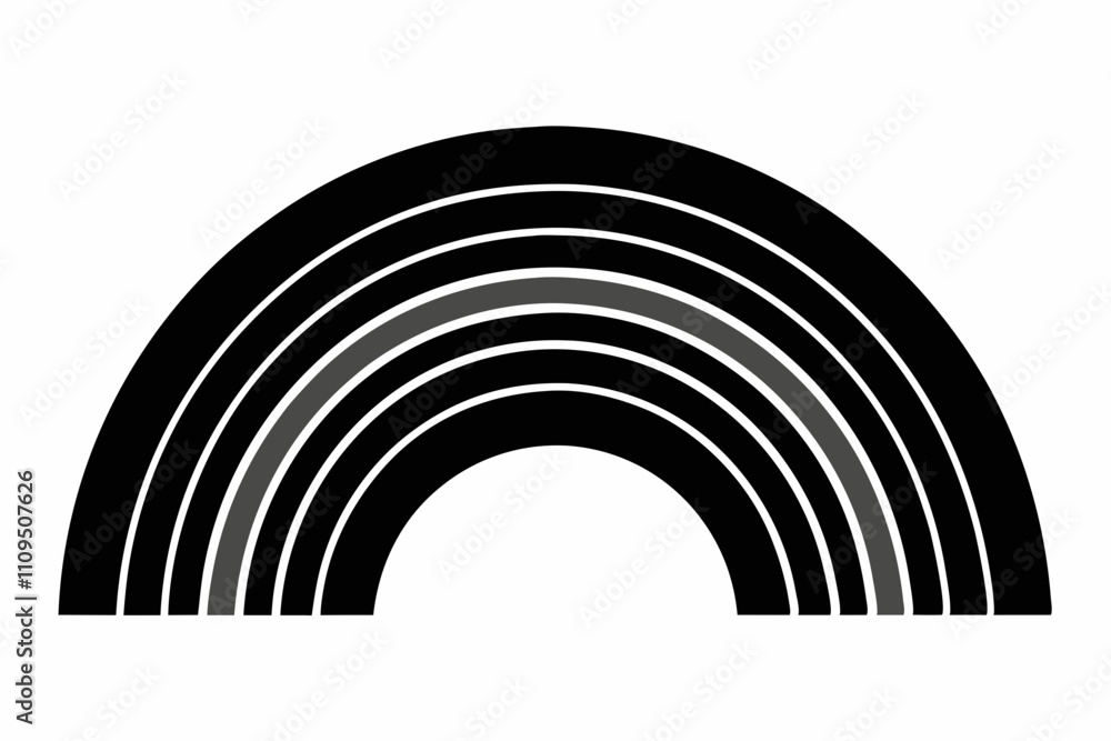 Obraz premium Rainbow vector silhouette black design white background