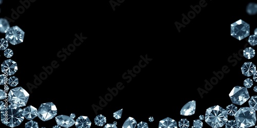 Wallpaper Mural A luxurious border of sparkling diamonds against a dark background, creating an elegant and sophisticated visual Torontodigital.ca