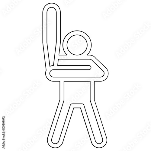 Baseball batter icon in line style