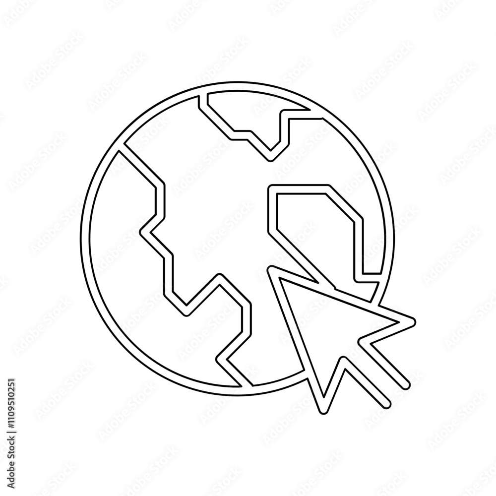 Internet icon in line style Internet icon in line style